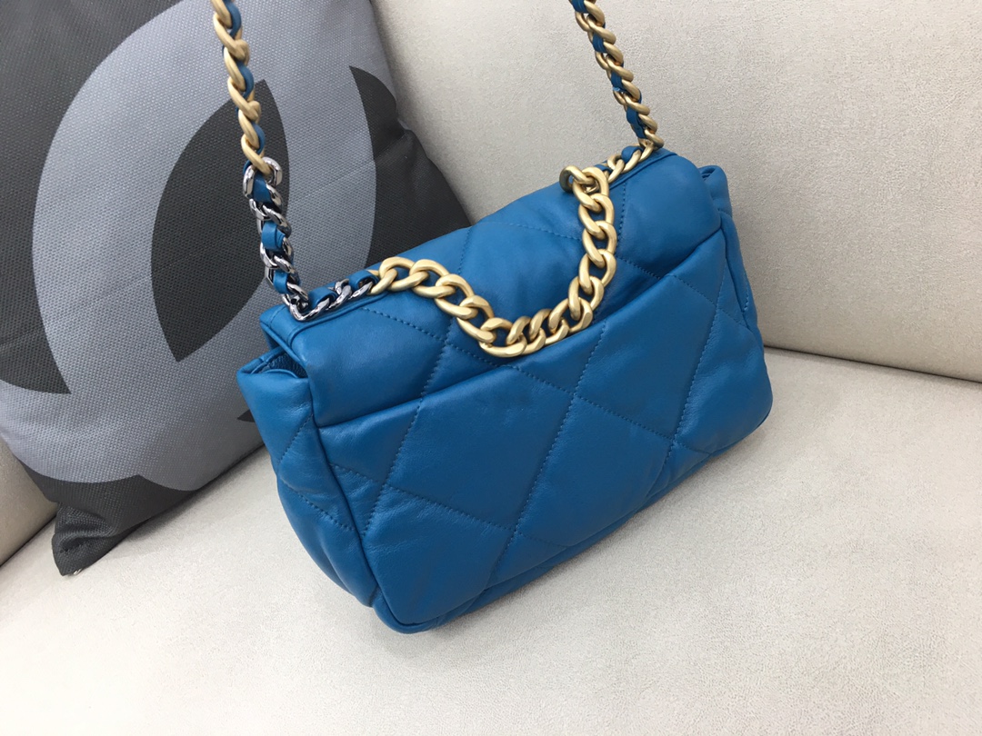 Lambskin 19 Handbag Flap Bag AS1160 Ocean Blue